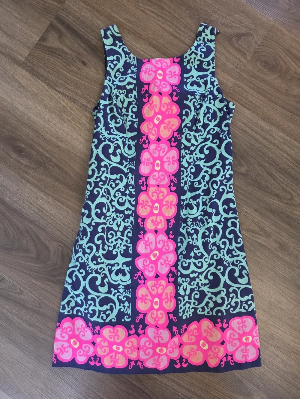 RARE Lilly Pulitzer Delia Shift Dress Fountain Hopping Engineered Floral sz 2